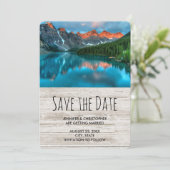 Schitterend berglandschap fotografie bruiloft save the date (Staand voorkant)