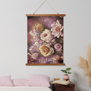 Schitterend blaaspatroon met acrylvezel hangend wandkleed