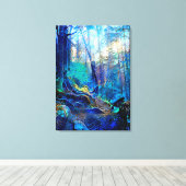 Schitterend blauw bos Stretched Canvas (Insitu (Houten vloer))