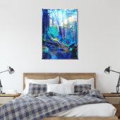 Schitterend blauw bos Stretched Canvas Afdruk (Insitu (Slaapkamer))
