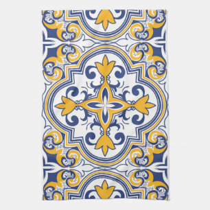 💙 Schitterend blauw en geel Azulejos 9 Theedoek