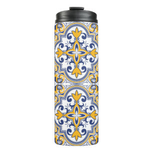 💙 Schitterend blauw en geel Azulejos 9  Thermosbeker