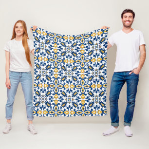 💙 schitterend blauw en geel Azulejos,  Fleece Deken