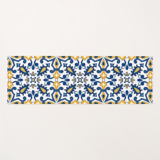 💙 Schitterend blauw en geel Azulejos, Yoga Ma Yogamat (Voorkant (horizontaal))