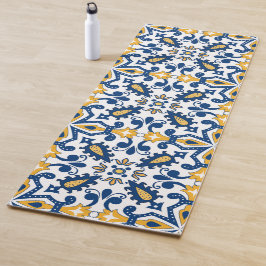 💙 Schitterend blauw en geel Azulejos,    Yoga Ma Yogamat