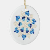 Schitterend blauw en wit Snowflake design Keramisch Ornament (Rechts)