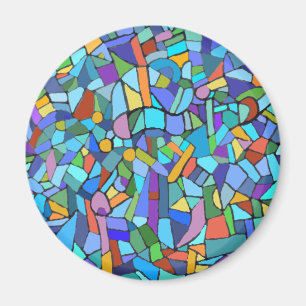 Schitterend blauw gekleurd glas, effect magneet