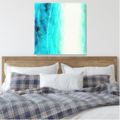 Schitterend blauw, groen geschilderd zee canvas af (Insitu (Slaapkamer))