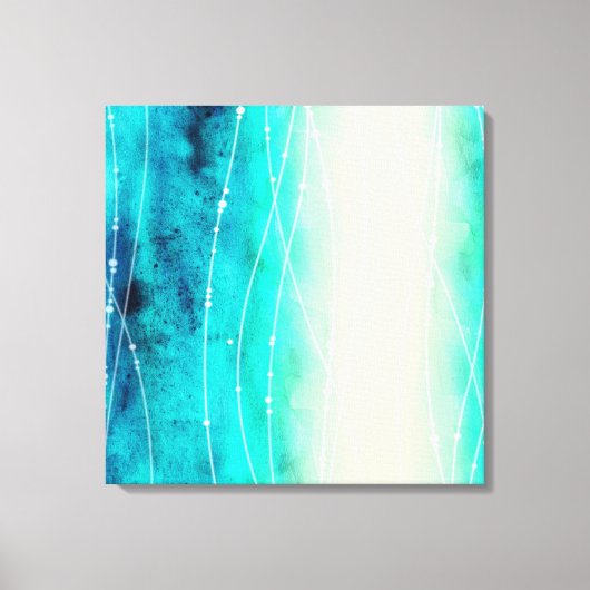 Schitterend blauw, groen geschilderd zee canvas af (Voorkant)