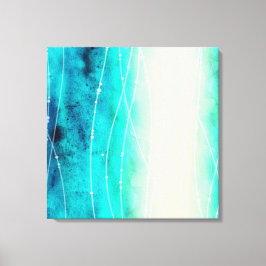 Schitterend blauw, groen geschilderd zee canvas af afdruk