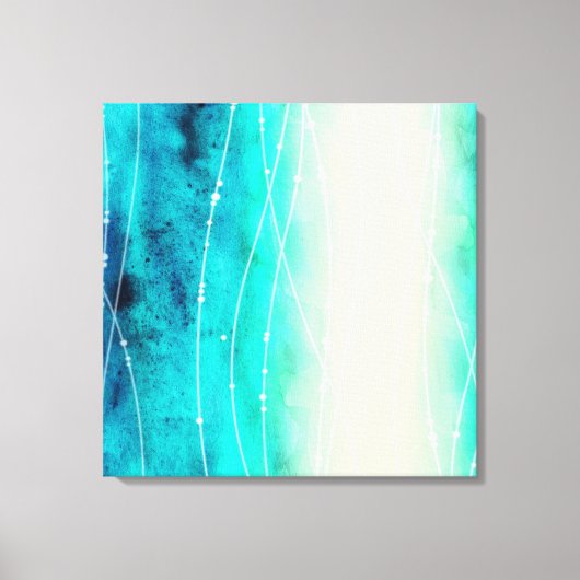 Schitterend blauw, groen geschilderd zee canvas af afdruk (Voorkant)