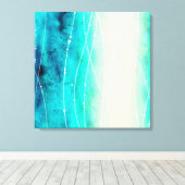 Schitterend blauw, groen geschilderd zee canvas af afdruk (Insitu (Houten vloer))