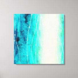 Schitterend blauw, groen geschilderd zee canvas af afdruk