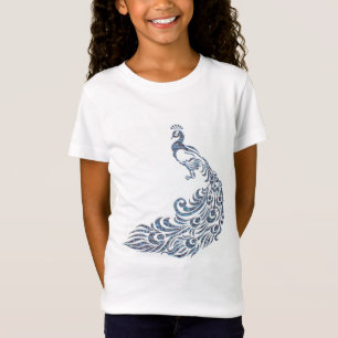 Schitterend blauw Peacock Silhouet T-shirt