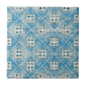 Schitterend blauw-witte waterverf patroon tegeltje (Voorkant)