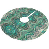 Schitterend Blauwgroen deco-stijl fractal Abstract Kerstboom Rok (Gekanteld)