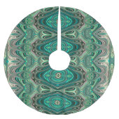 Schitterend Blauwgroen deco-stijl fractal Abstract Kerstboom Rok (Voorkant)
