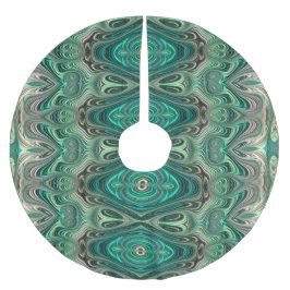 Schitterend Blauwgroen deco-stijl fractal Abstract Kerstboom Rok