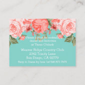 Schitterend Blauwgroen en koraal ontwerp - Ontvang Informatiekaartje (Achterkant)