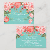 Schitterend Blauwgroen en koraal ontwerp - Ontvang Informatiekaartje (Voorkant / Achterkant)