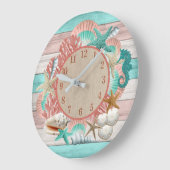 Schitterend Blauwgroen en koraalriem ontwerp Grote Klok (Hoek)