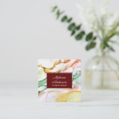 Schitterend Blush Pink Pastel Interior Design Vierkante Visitekaartje (Staand voorkant)