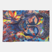 Schitterend Boeddha Origineel Abstract Kunstwerk Theedoek (Horizontaal)
