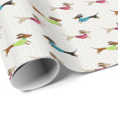 Schitterend Dachshund-patroon Cadeaupapier (Rol Hoek)