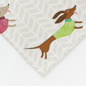 Schitterend Dachshund-patroon Fleece Deken (Hoek)