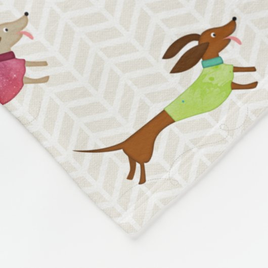 Schitterend Dachshund-patroon Fleece Deken (Hoek)