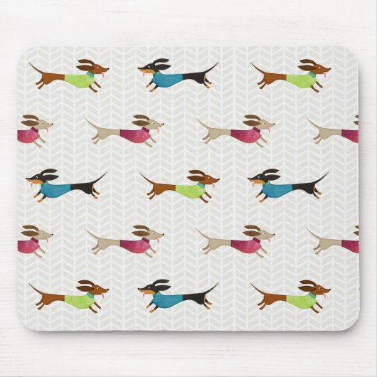 Schitterend Dachshund-patroon Muismat (Voorkant)