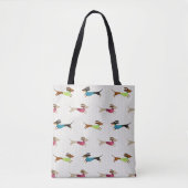 Schitterend Dachshund-patroon Tote Bag (Voorkant)