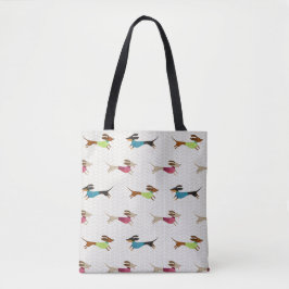 Schitterend Dachshund-patroon Tote Bag