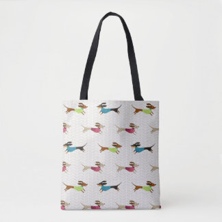 Schitterend Dachshund-patroon Tote Bag
