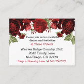 Schitterend donkerrood ontwerp - Ontvangst Informatiekaartje (Achterkant)