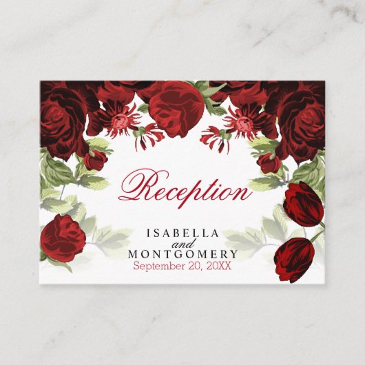 Schitterend donkerrood ontwerp - Ontvangst Informatiekaartje (Voorkant)
