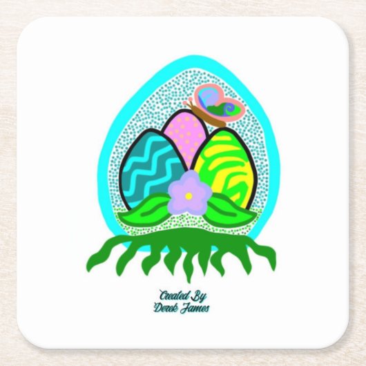 Schitterend Easter Eggs Square Paper Onderzetter (Voorkant)