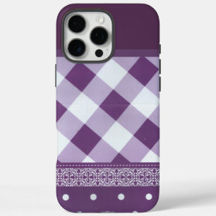 Schitterend eenvoudig chic tartan paars design iPhone 16 pro max hoesje