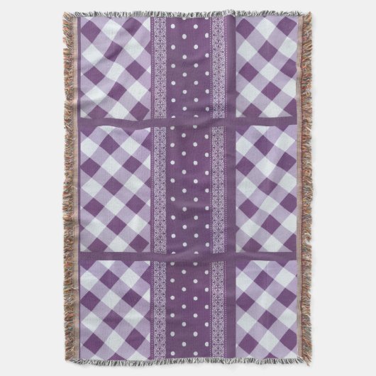 Schitterend eenvoudig chic tartan paars design deken (Voorkant Verticaal)