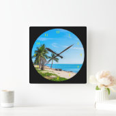 Schitterend eindeloos strand vierkante klok (Huis)