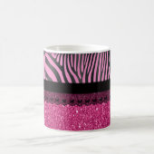 Schitterend elegant girale zebra glitter-effect koffiemok (Center)