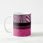 Schitterend elegant girale zebra glitter-effect koffiemok (Links)