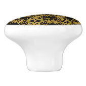 Schitterend elegant Gold- en zwart diadem-ontwerp Keramische Knop (Zijkant)