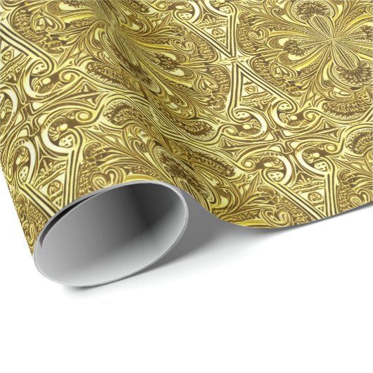 Schitterend Elegant Simulate "Gold" Vlaams Gift Cadeaupapier (Rol Hoek)