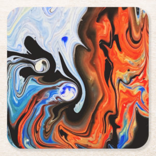 Schitterend en kleurrijk Abstract marmerontwerp Kartonnen Onderzetters