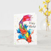Schitterend en kleurrijk Koi Fish Wenskaart Kaart (Gele Bloem)