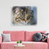 Schitterend Feral Cat Portrait Canvas afdrukken (Insitu (Woonkamer))