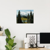 Schitterend fotografisch landschap van Mount Raini Poster (Thuiskantoor)
