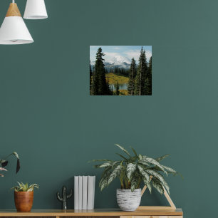 Schitterend fotografisch landschap van Mount Raini Poster