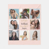 Schitterend fraai brein 8 Blush roze foto Fleece Deken (Voorkant)